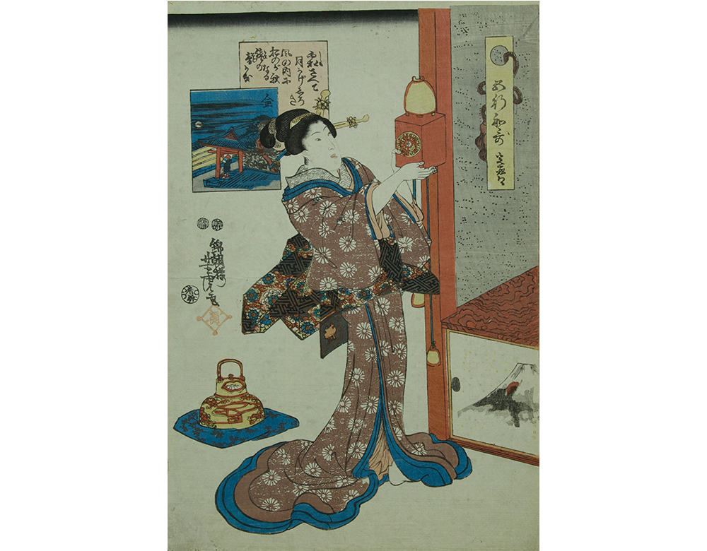 ティムさん◆ニチベイ◆バーチカル◆W313×H242◆O-2603BL7◆ Tanka Poetry | Colored Woodcut | THE SEIKO MUSEUM GINZA